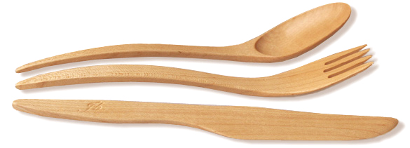 1 ensemble de 3 ustensiles (1 couvert en bois d'érable)