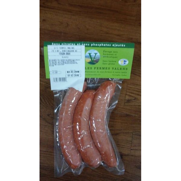 Saucisses naturelles de porc, italiennes douces (270 gr)