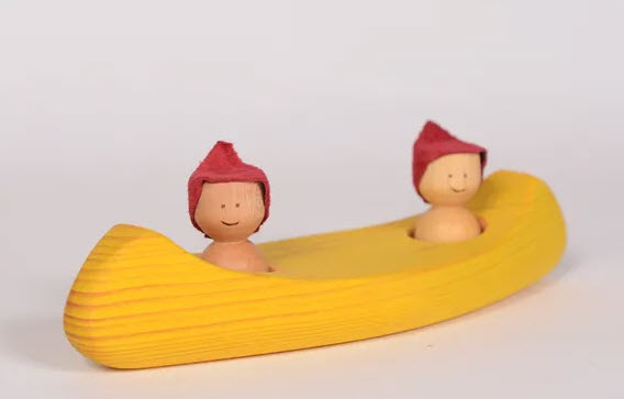 Canot en bois JAUNE