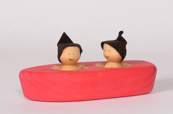 Canot en bois ROUGE