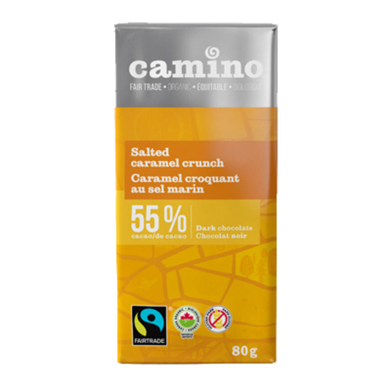 Chocolat noir 55% caramel croquant au sel marin (80 gr)