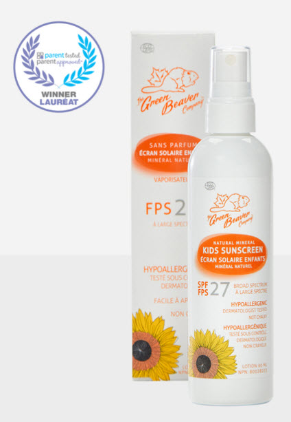 Écran solaire naturel en vaporisateur FPS 27 pour enfants (90 ml)
