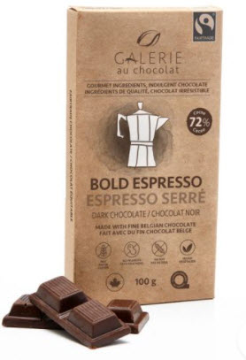 Chocolat espresso serré noir 72 pourcent (100gr)