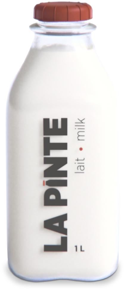 Lait jersey 2% (1Litre) - incluant bouteille consignée 2$