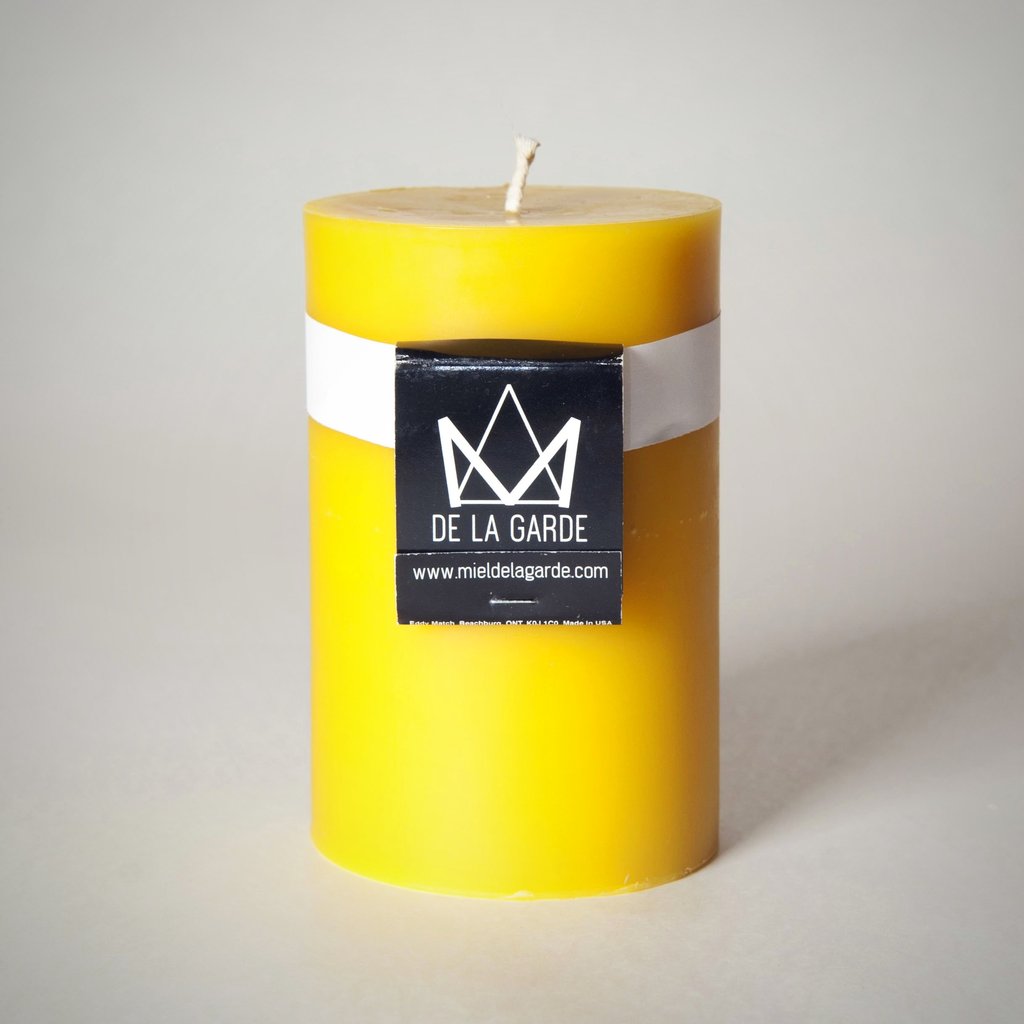 Chandelle à la cire d'abeille pilier (75 hrs)