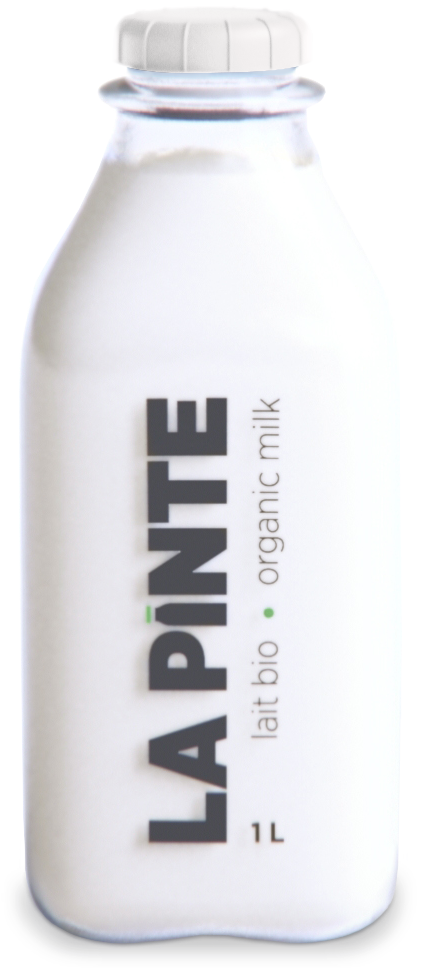 Lait 3.8 pourcent BIO (1Litre) - incluant bouteille consignée 2$