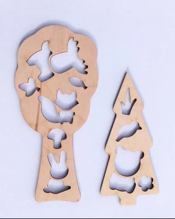 Pochoir ''balade en forêt''