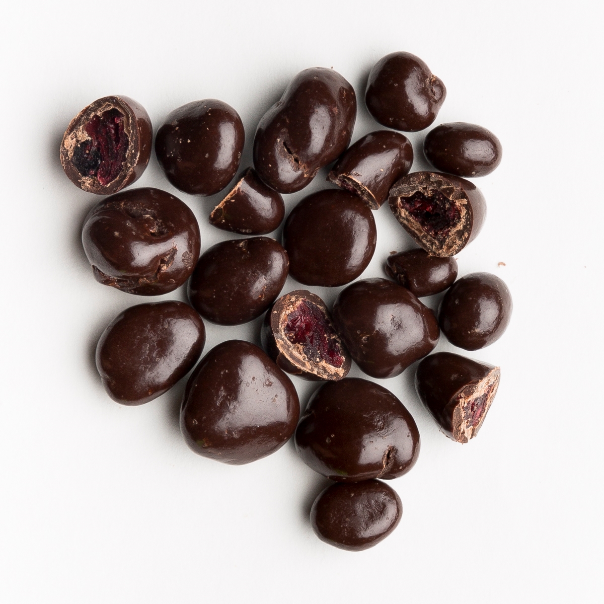 Canneberges au chocolat noir 70 pourcent (100 g)