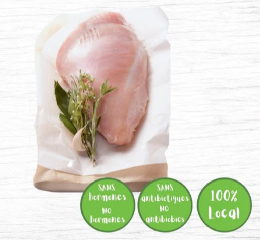 Poitrine de dinde naturelle (500 gr) - poids variable