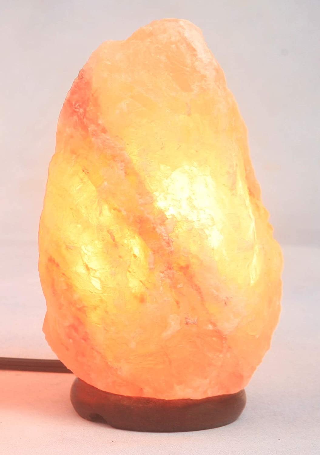 Lampe de sel de L'Himalaya - médium - base en bois