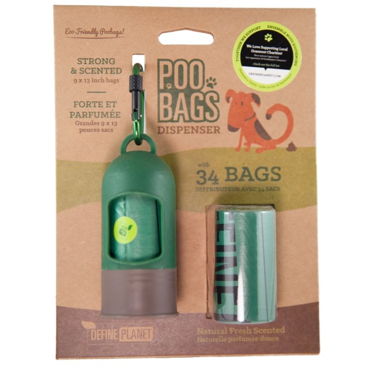 Sacs pour caca toutou et dispenseur