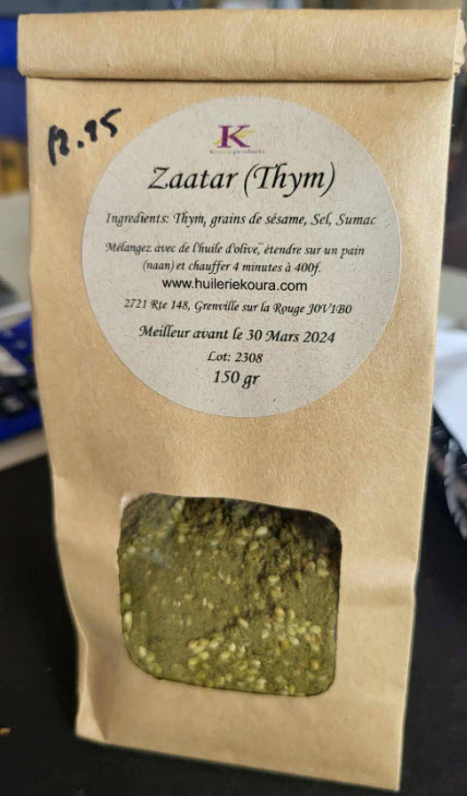 Tartinade aux Zaatar (250 ml)