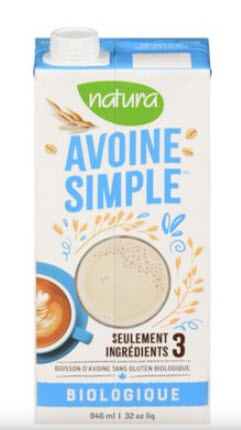 Lait d'avoine simple Natura (946 ml)