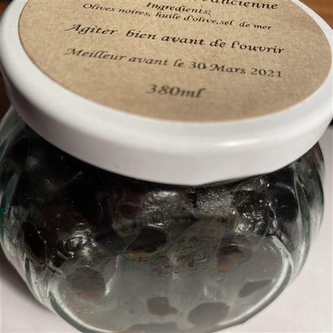 Olives noires séchées à l'ancienne sans noyau (500ml)