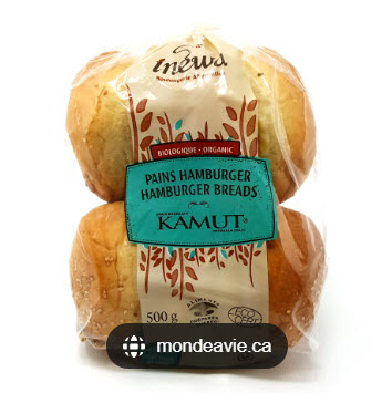 Pain hamburger au Kamut (faible gluten)