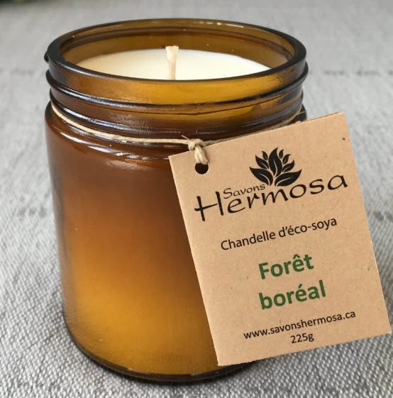 Chandelle d'eco-soya Foret boreale 225 gr