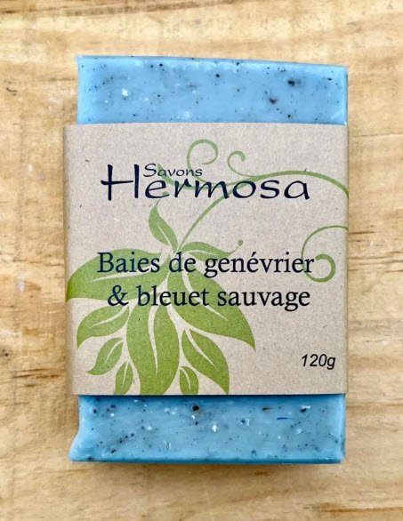 Savon au lait de chevre baies de genevrier et bleuet sauvage (120 gr)