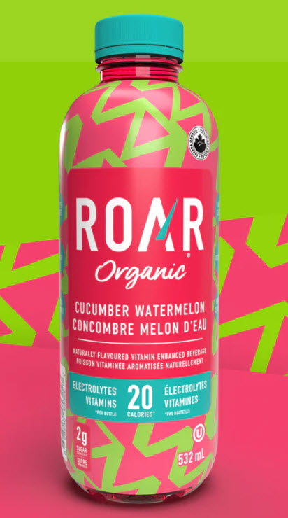 Boisson vitaminé concombre et melon d'eau ROAR (532 ml) 