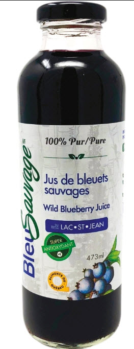Jus de bleuets sauvage pure (355 ml)
