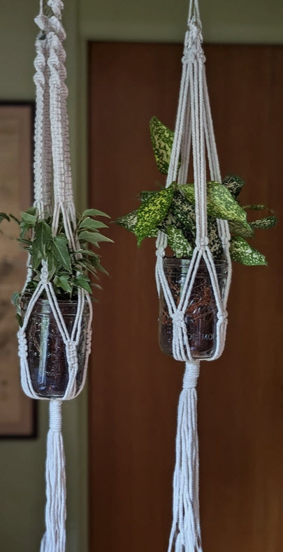 Porte bocal Mason en macramé