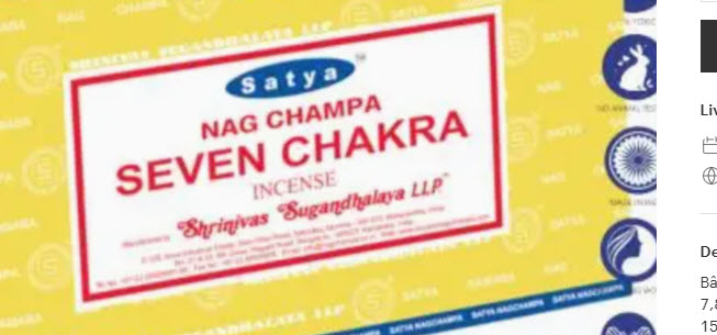 Bâtonnets d'encens Satya Seven Chakra 15GR