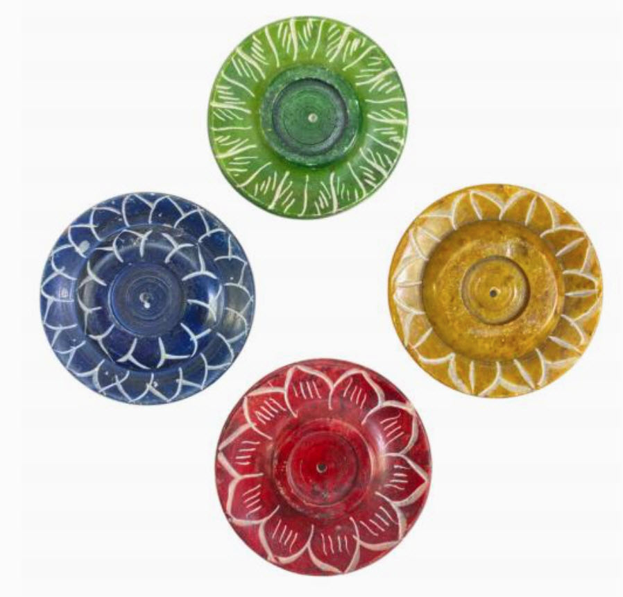 Encensoir rond en pierre naturelle pour cones ou batons (unité)