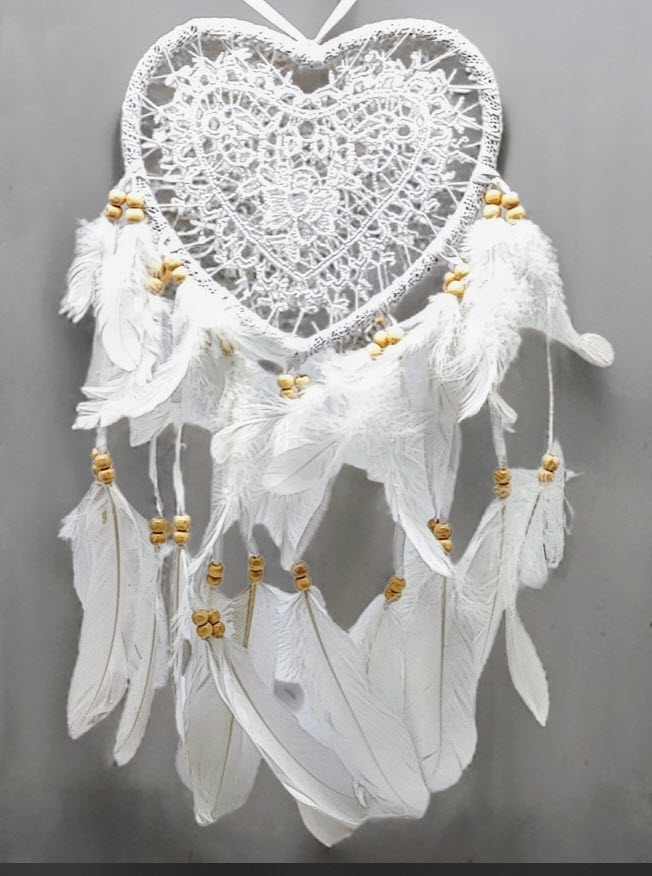 Décoration d'intérieur - Attrape-rêves - Cœur - Blanc