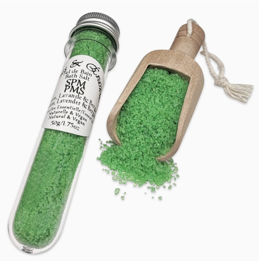 Sel de bain -Potion PMS -Huiles essentielles de géranium, de lavande et de bergamote