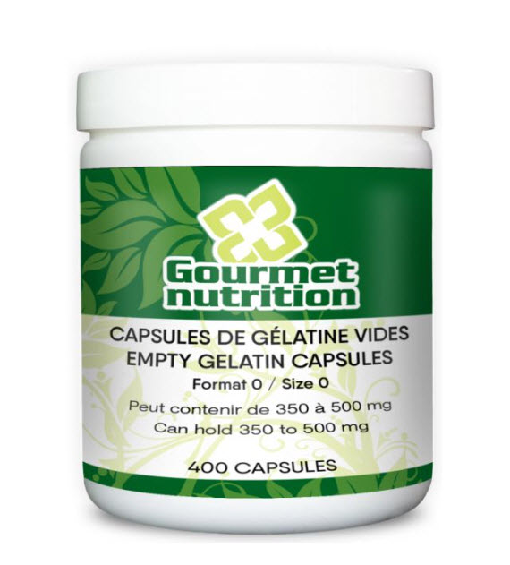 Capsules de gelatine vides (400 capsules)