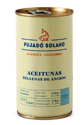 Olives aux anchois Pujado Solano 350 gr