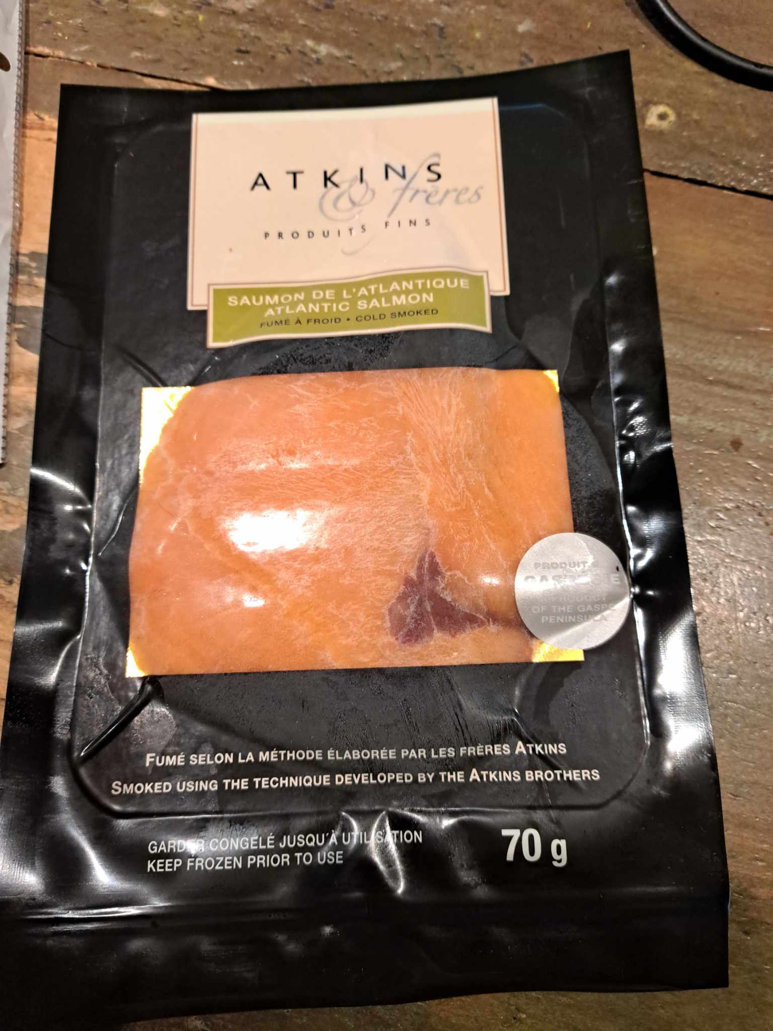 Saumon fumé tranché Atkins (70 gr)