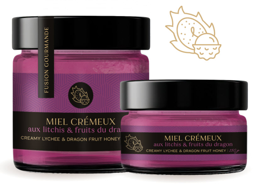 Miel cremeux litchi et fruits du dragon 150 g