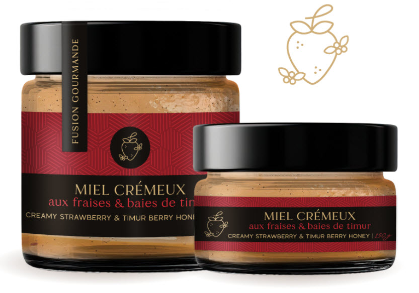 Miel cremeux fraise et baies de timur150 g