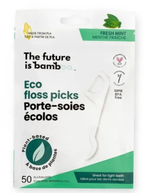 Porte-soies dentaires écolo - menthe fraiche (50 un)