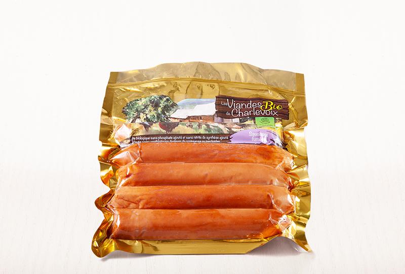Saucisses fumées pour hot dog bio (5) (450g) - poids variable