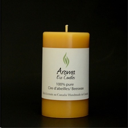 Chandelle en cire d'abeille- Cylindre AROMA (283 gr)